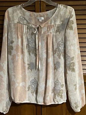 Charming Charlie M Peasant Topl-Keyhole LongSleeve ElasticWrist&Hem-NWOT - Image 1 of 4