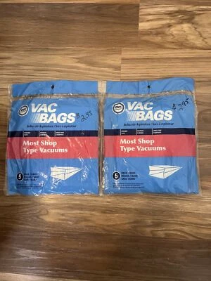 DVC Generic Vacuum Filter Bags for Shop Vacs Bundle Of 2 Packs of 5 and Band - Image 1 of 4
