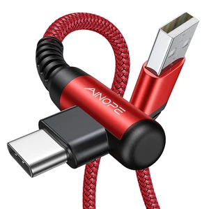 AINOPE USB Type C Cable 3.1A Fast Charger (2-Pack, 10Ft+10Ft) Right Angle USB a - Picture 1 of 12