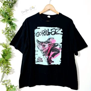 T-shirt Vinatge Y2K Gorillaz The Now Graphic Rock Band uomo nera XL Ts261.8 - Foto 1 di 4