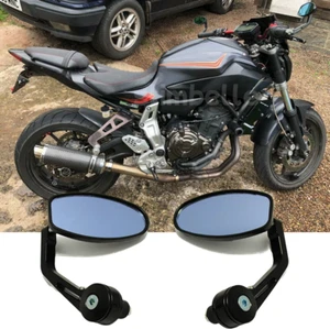 Motorcycle Handle Bar End Mirrors 7/8" For Yamaha FZ07 FZ09 MT07 MT09 MT03 MT10 - Picture 1 of 14
