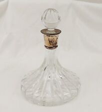 Sterling Silver Mounted Sheffield 2001 Cut Glass Ships Decanter