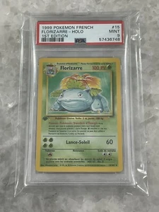 Pokémon Francés 1a Edición Florizarre "Venasaur" Holo 15/105 PSA 9 COMO NUEVO - Imagen 1 de 2