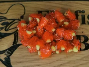 12 Orange FAB BLOBS/TROUT FLIES/FLY FISHING size 10 barbed - Picture 1 of 6