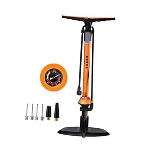 Bike Pump with Gauge,Bicycle Floor Pump for Presta and Schrader Basic Orange - Picture 1 of 7