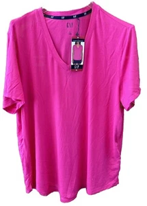 GAP Tee Super Soft V Neck T-Shirt Short Sleeve Top XL Pink NEW Pullover Stretch - Picture 1 of 11