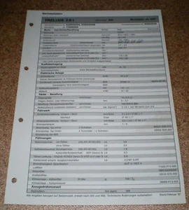 Hoja De Inspección Honda Prelude 2,0i - Desde 1997! - Imagen 1 de 1