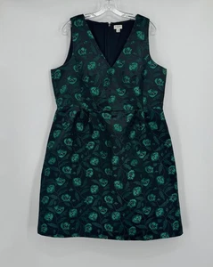 Vestido Vaina J.CREW Mujer Negro Verde Floral Jacquard Evento Cóctel Talla 18 - Imagen 1 de 4