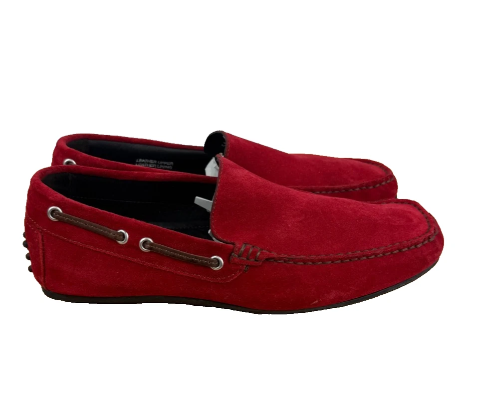 Florsheim Imperial Rojo Gamuza Sin Cordones Mocasines de Conducción Zapatos Informales Para Hombres 7 Foto 1 de 4