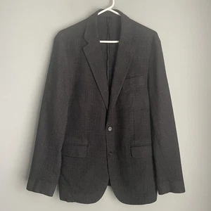 J. Crew Ludlow Slim Fit Unstructured Blazer Men's Size 40L Windowpane Wool Blend - Picture 1 of 19