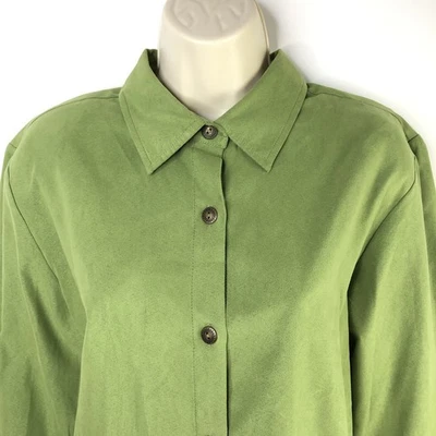 Blusa túnica verde de gamuza de abajo para mujer Dressbarn talla L Academia Foto 1 de 4