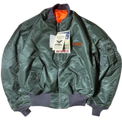 AVIREX Nylon MA 1 Flight Jacket Sage Green XL Deadstock Authentic Used From Jp - Image 1 of 4