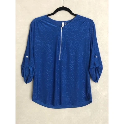 NY Collection Pop-Over Top Women's Size Medium Petite Half Zip NEW - Image 1 of 4