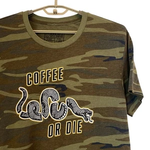 Black Rifle Coffee Company Camo T-Shirt Graphic Tee Coffee Or Die Snake XL Green - Picture 1 of 12