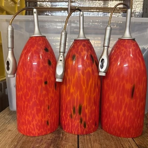 3 NORA LIGHTING  NRS 19-450 Cylinder Glass Shiny RED - Lava Print (track mount) - Picture 1 of 4