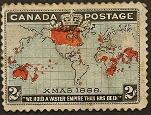 Sello de Navidad Canadá 1898 2 CENTAVOS azul - Imagen 1 de 1