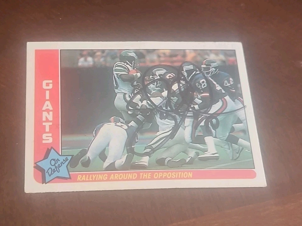 leonard marshall signed new york giants team logo card autographed auto nfl - Image 1 of 1
