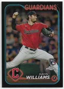 2024 Topps Chrome Gavin Williams #15 Rookie Black Refractor #'d /10 Guardians - Picture 1 of 2