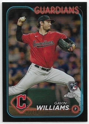 2024 Topps Chrome Gavin Williams #15 Rookie Black Refractor #'d /10 Guardians - Image 1 of 2