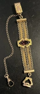 Lovely Antique Victorian Goldfill Jeweled Watch Chain - Picture 1 of 4