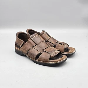 Cole Haan Country Men's Size 9 US VGC Brown Leather Pull On Fisherman Sandals - Picture 1 of 8