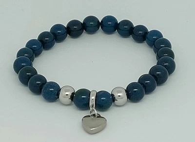 Naturstein Armband Perlen Blaue Apatit 8mm Schmucksteinperlen  - Bild 1 von 4