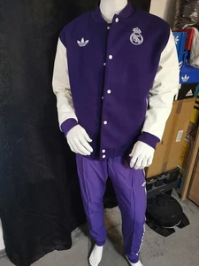 Adidas Jacke Trainingshose Real Madrid JF2587+JF2579 neu Größe L/L Lila Streifen - Bild 1 von 11