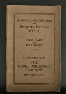 1920 Regla de tarifa de comanía manual de daños a la propiedad por colisión de automóviles - Imagen 1 de 6
