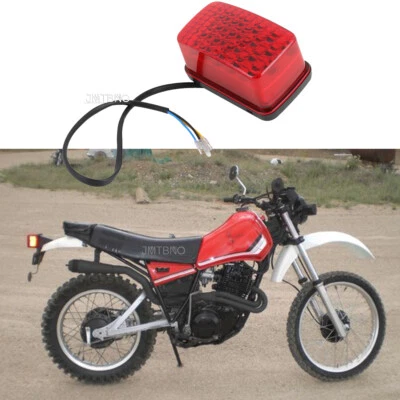 Motorcycle Red LED DRL Brake Tail Light Assembly For Yamaha XT 125 225 250 350  - Image 1 of 4