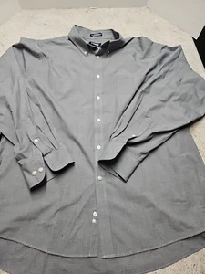 Chaps Men's Gray Checkered Long Sleeve Dress Shirt Size 18.5 - Picture 1 of 10