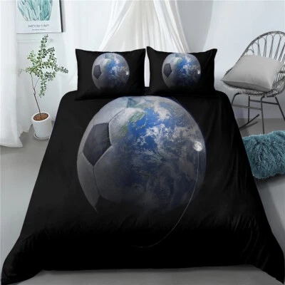 Twin/Full/Queen/King Bed Duvet/Quilt Cover Set Duvet Cover Linen Football Earth - Image 1 of 2