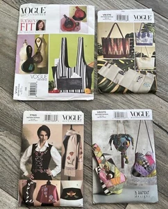 4 Vogue Accessories Sewing Patterns, B. RANDLE Purses / Hand Bags Scarves UNCUT - Picture 1 of 4