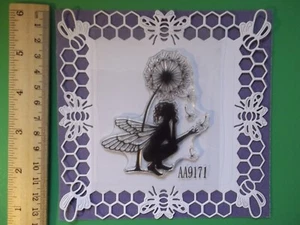 Large Fairy Crouching Under Dandelion - Cling Stamp - compatible with lavinia - Picture 1 of 3