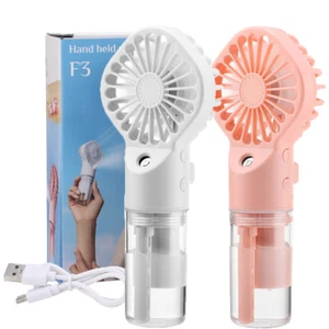 Portable Misting Fan Rechargeable Handheld Personal Cooling Fan with Mist Spray - Picture 1 of 16