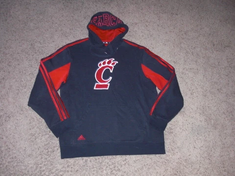 CINCINNATI BEARCATS sewn embroidered Adidas Hoodie Sweatshirt men's Medium Cover