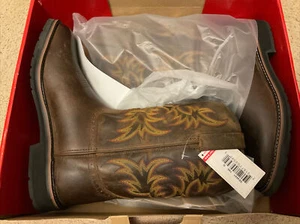Justin Boots mens 14D Rugged Tan Cowhide flexible comfort system nwt - Picture 1 of 7