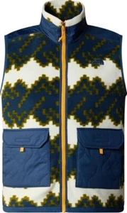 The North Face Mens Royal Arch Full Zip Fleece Vest Gilet Medium Mountain Geo Ne - Picture 1 of 6