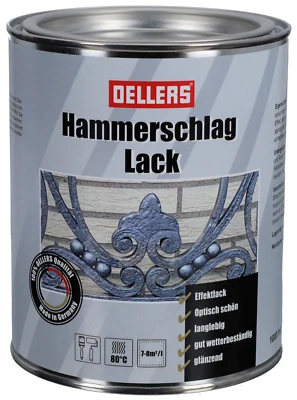 OELLERS Hammerschlaglack 3in1 Metallschutzlack Effektlack Rostschutzlack Lack 1L - Bild 1 von 4