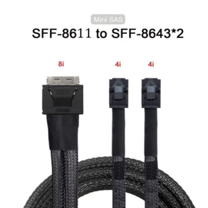 Cables de conexión para servidores Oculink PCIe SFF-8611 8I a 2X 8I SAS SFF-8643 - Imagen 1 de 18