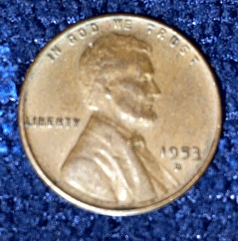 1953 D WHEAT PENNY  “multiple Errors” L On Rim  We Trust Spacing Cover