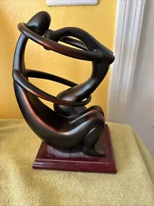 Herco 11 Zoll moderne Kunst massive bronzierte Metallskulptur ~ verschlungene nackte Liebhaber - Bild 1 von 10