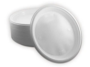 (12,25€/100Stk.)200x  Menüteller ungeteilt - Picknick Einweg Geschirr - Weiß Neu - Bild 1 von 1