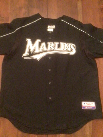 Florida Marlins baseball Jersey Mens XL SEWN Authentic Majestic Cover