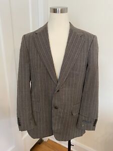 John Varvatos Men’s Blazer Brown And Gray 100% Wool Jacket Size 54 RG NWT $1500!