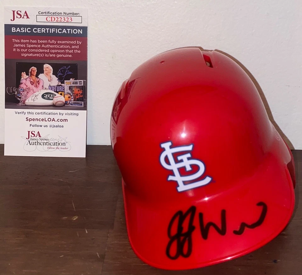 JJ WETHERHOLT Signed Autographed Rawlings St Louis Cardinals Mini Helmet JSA - Image 1 of 1
