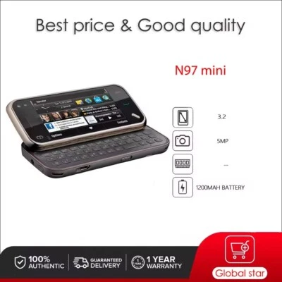 Original Unlocked Nokia N97 mini 5MP WIFI Bluetooth FM radio Mobile Phone - Image 1 of 4