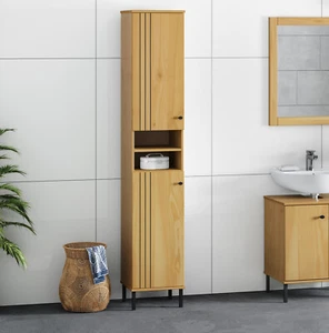 Badschrank Regal Kiefer massiv eichefarbig lackiert 35x190x32 cm Sevilla - Bild 1 von 8