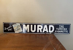 Rare Murad "Everywhere Why?" The Turkish Cigarette SS Porcelain Sign w/ Pack - Bild 1 von 8