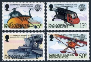 Falkland Depend 1L80-L83, MNH. Michel 117-120. Helicopters. Planes, 1983. - Picture 1 of 1