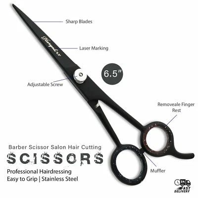 Profi Schneide Solingen Friseurschere für den Herrensalon schwarz 6,5 - Bild 1 von 4